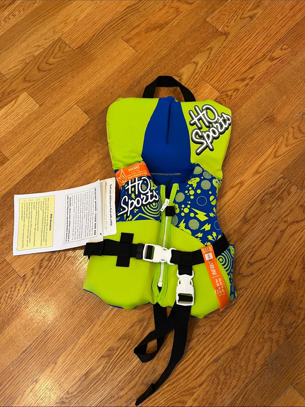 Infant Life Jacket - Lime Green & Blue